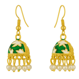 Green Enamel Jhumka