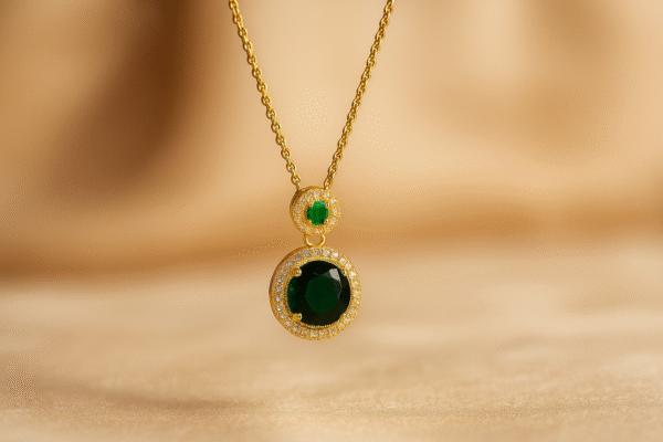 Classic Emerald Pendant Necklace - Image 4