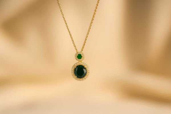 Classic Emerald Pendant Necklace - Image 2