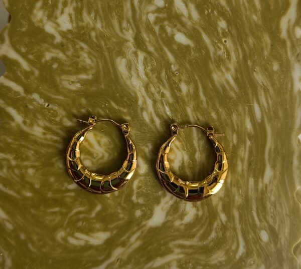 Round Self Textured Hoops - Image 3